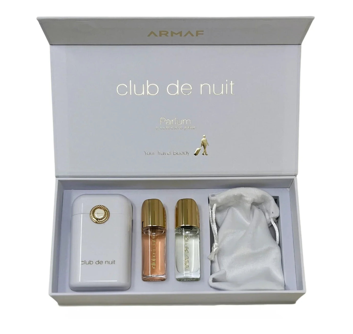 Armaf Club De Nuit Woman 4-Piece Travel Gift Set (3.5oz EDP + 1.69oz Body Spray + 3.0oz Shower Gel + 100ml Body Lotion)