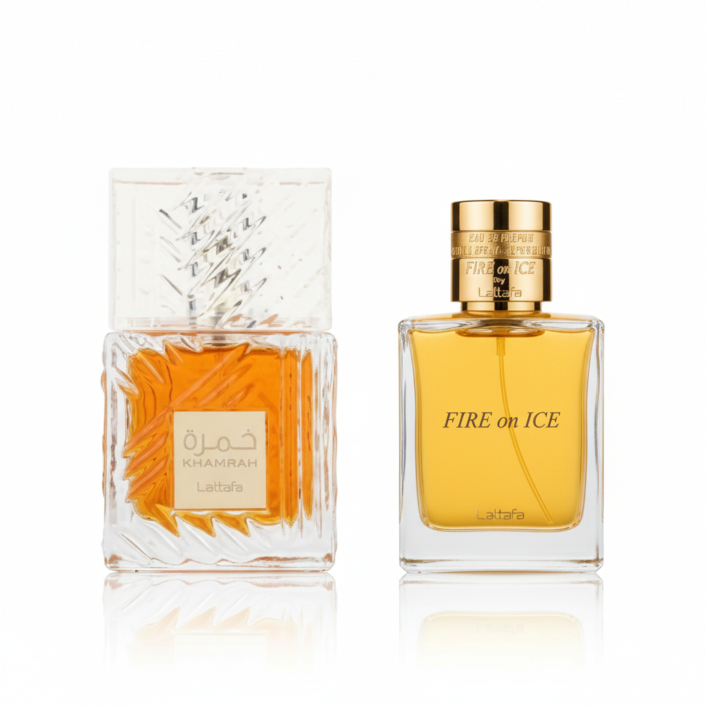 Lattafa Fire On Ice & Khamrah (Bundle) Unisex EDP Spray 3.0 oz
