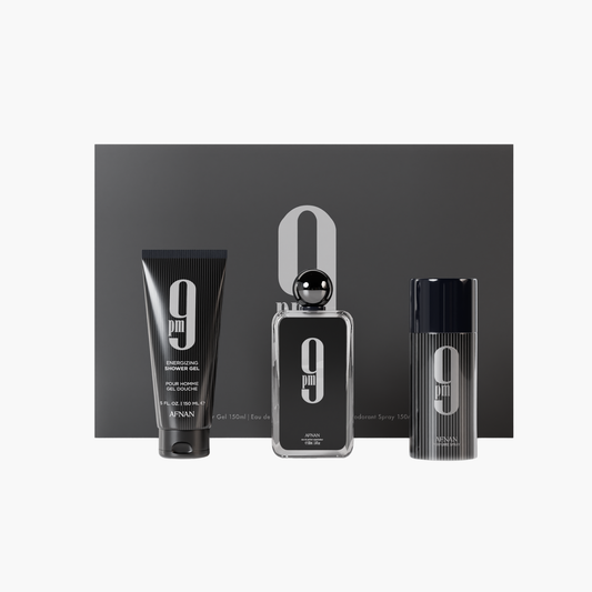 Afnan 9 PM Men 3PC Gift Set EDP Spray 3.4 oz