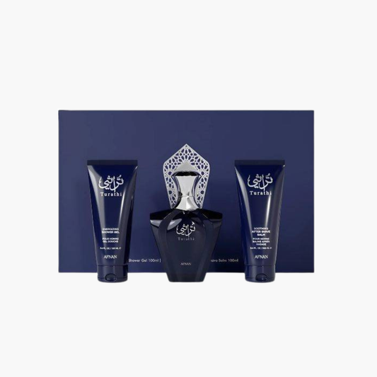 Afnan Turathi Blue Men 3PC Gift Set EDP Spray 3.0 oz