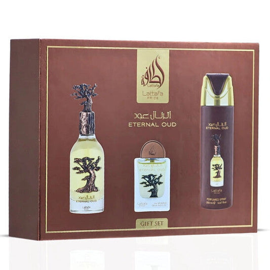 Lattafa Pride Eternal Oud 2-Piece Gift Set (3.0 ozEDP + 6.78oz Deodorant Spray)