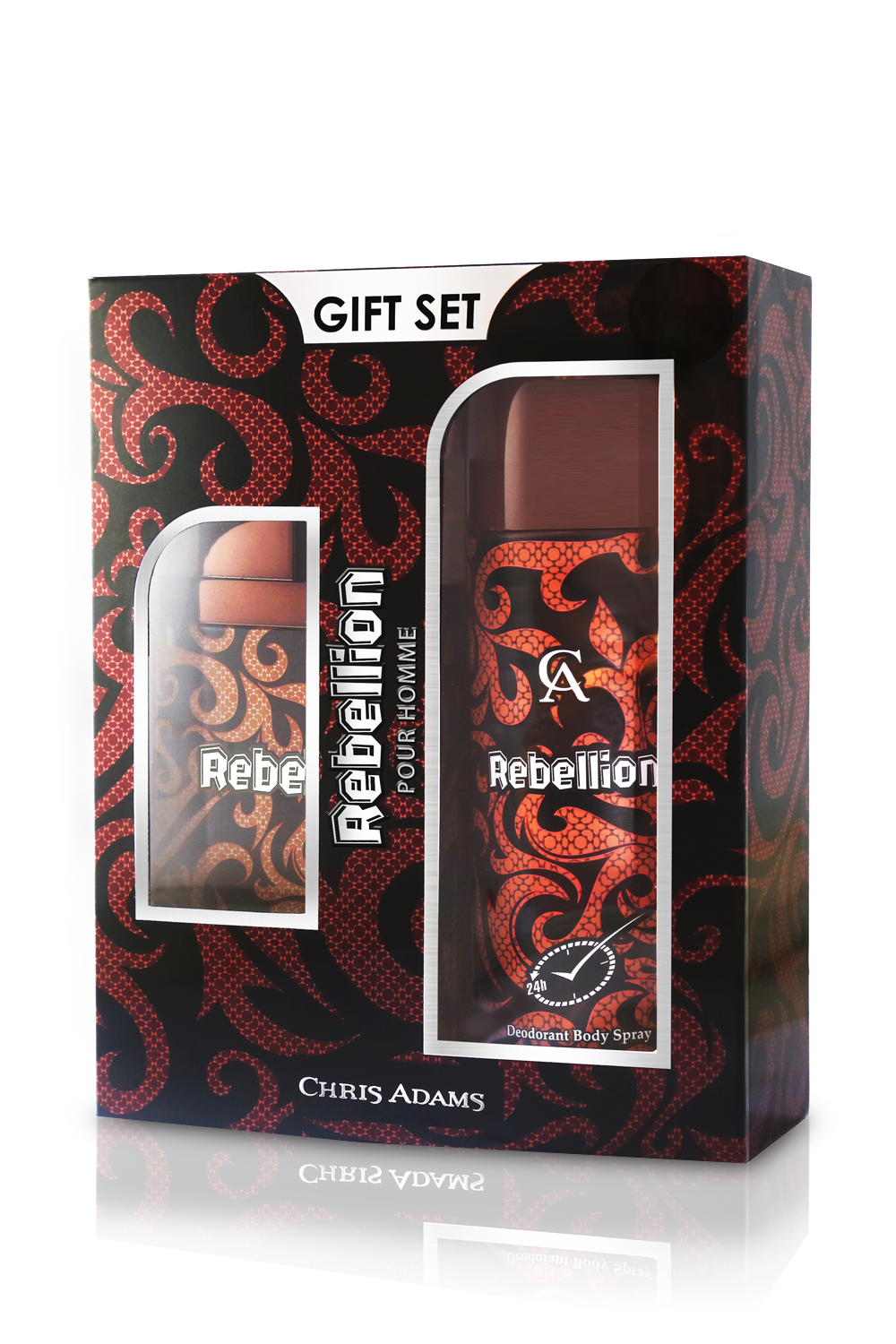Chris Adams Rebellion Men Gift Set - 100ml EDP Spray + 200ml Deodorant