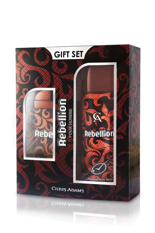 Chris Adams Rebellion Men Gift Set - 100ml EDP Spray + 200ml Deodorant