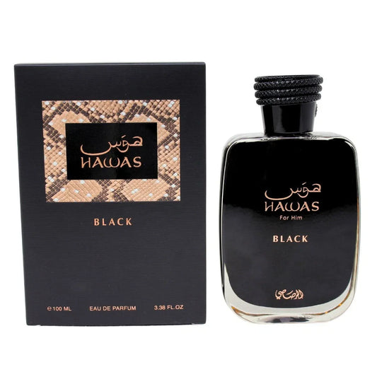 Rasasi Hawas Black for Men Eau De Parfum 3.4 oz