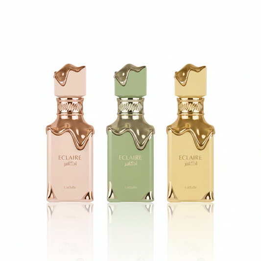 Lattafa Eclaire, Eclaire Banoffi & Eclaire Pistache Eau de Parfum Sprays (Bundle) Unisex EDP  Spray 3.0 oz