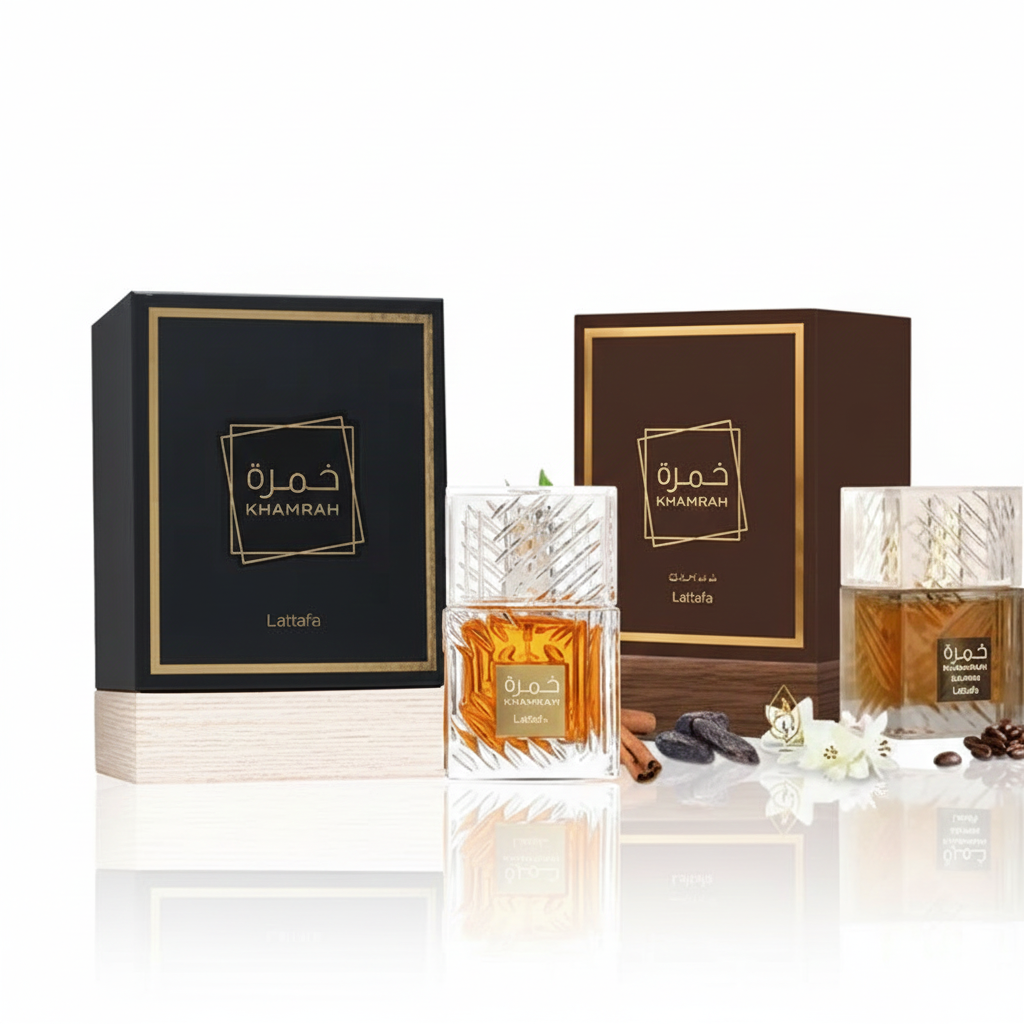 Lattafa Khamrah, Khamrah Qahwa ( Bundel)  Unisex EDP Spray 3.0 oz