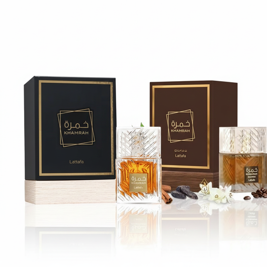 Lattafa Khamrah, Khamrah Qahwa ( Bundel)  Unisex EDP Spray 3.0 oz