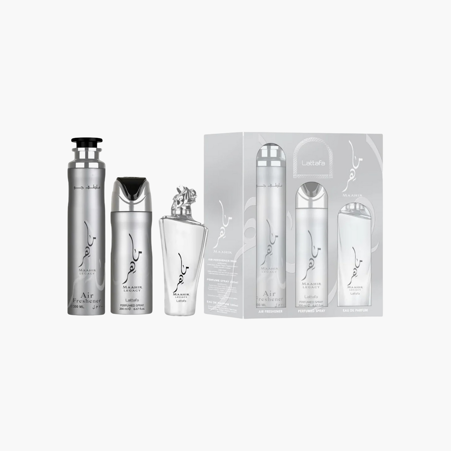 Lattafa Maahir Legacy 3-Piece Gift Set for Men – Eau De Parfum 3.4 oz