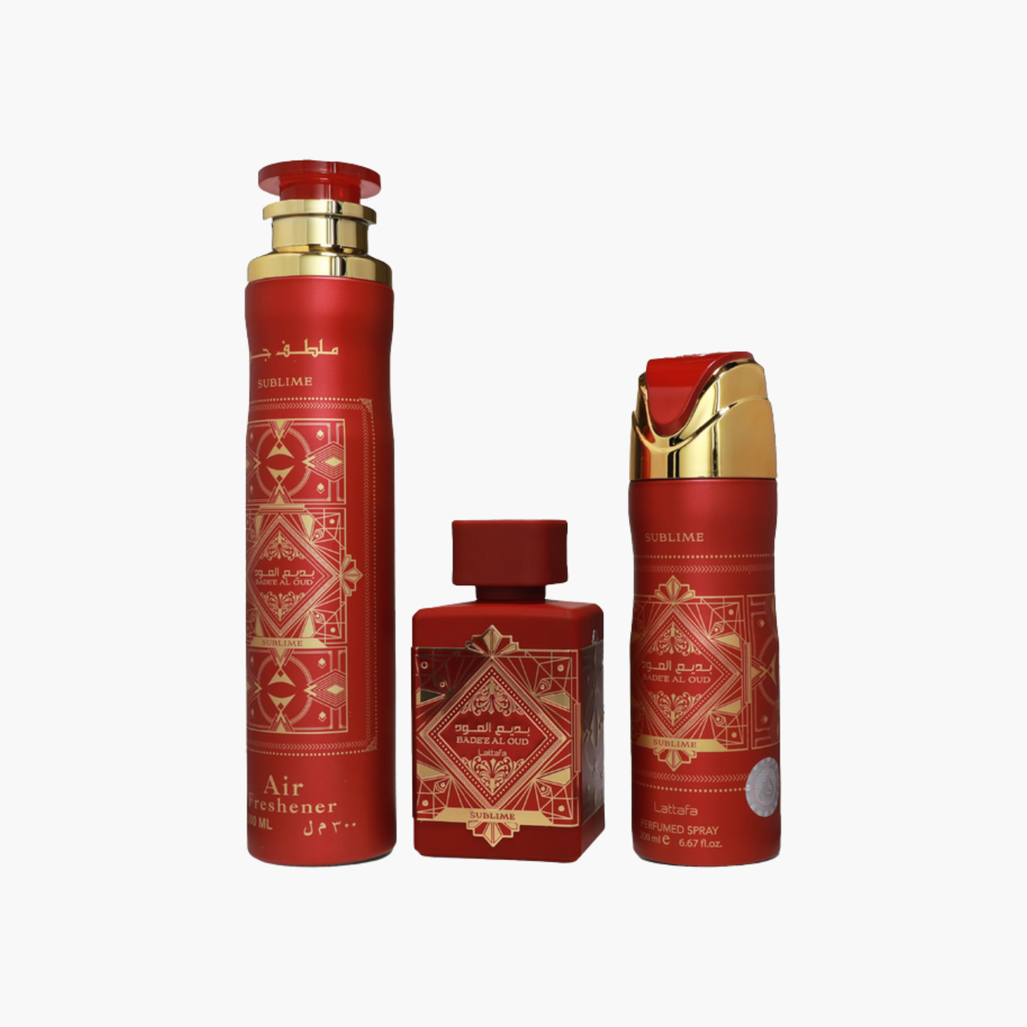 Lattafa Bade'e Al Oud Sublime Unisex 3PC Gift Set EDP Spray 3.4 oz