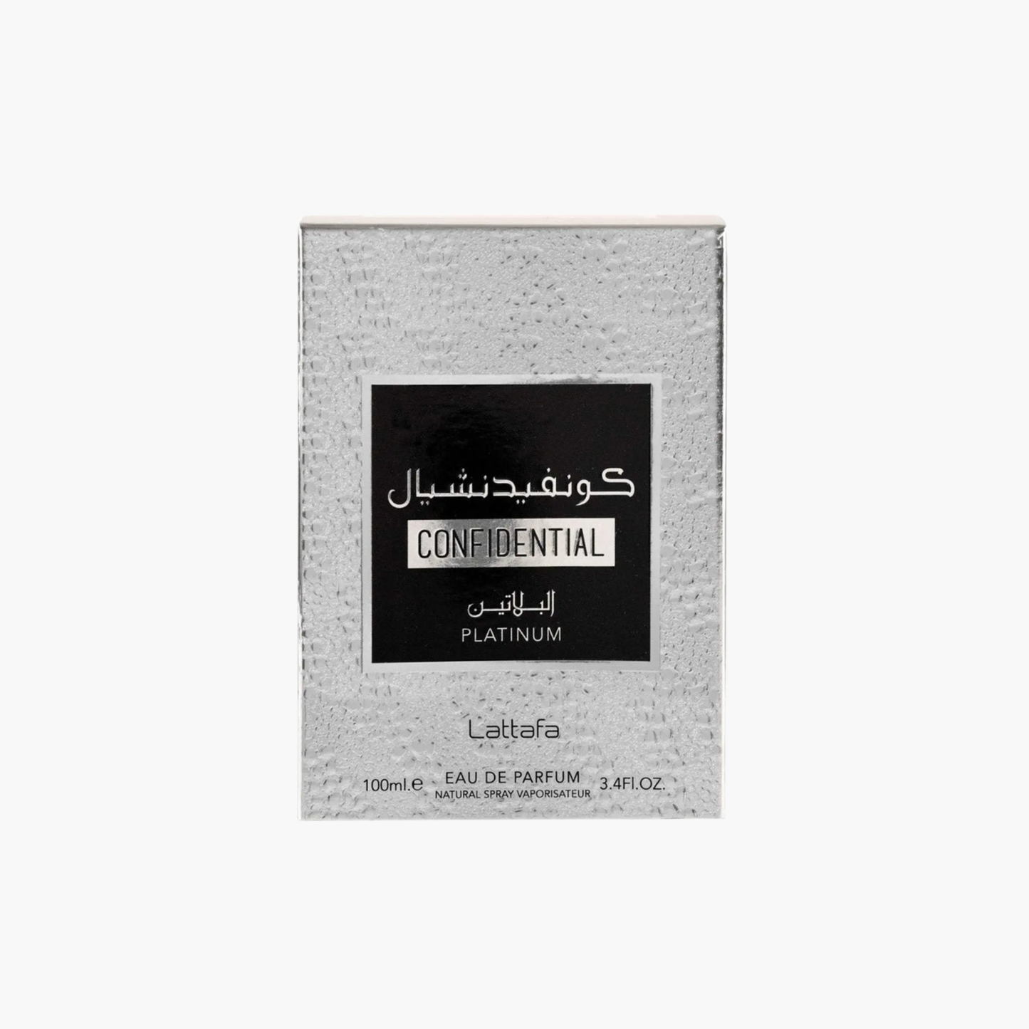 Lattafa Confidential Platinum Eau De Parfum 3.4 oz