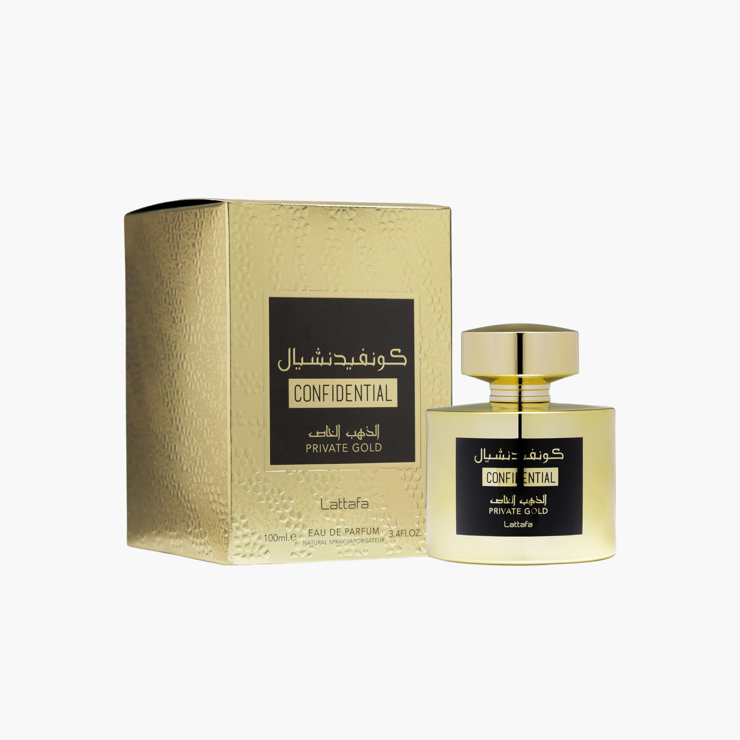 Lattafa Confidential Private Gold Eau De Parfum 3.4 oz