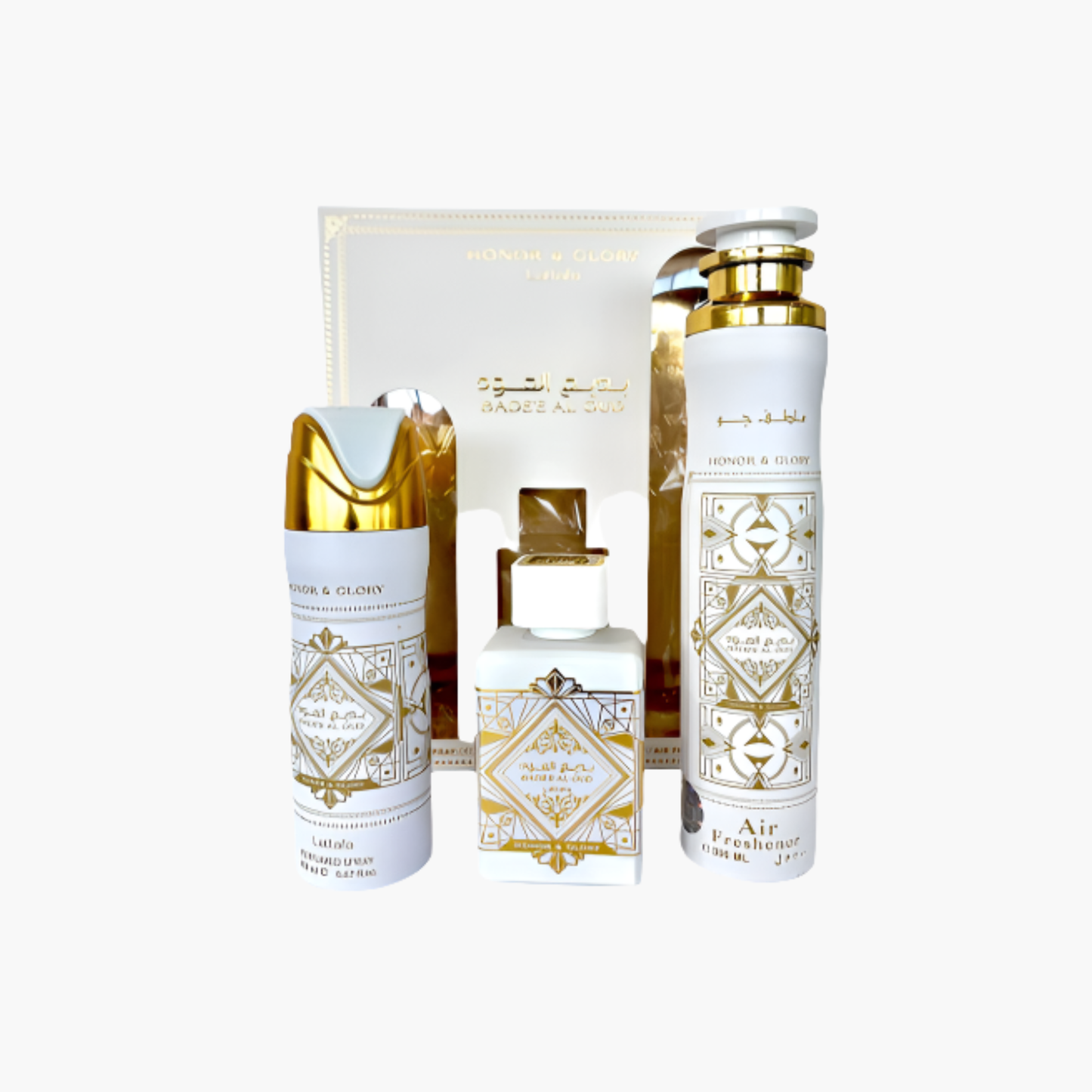 Lattafa Bade'e Al Oud Honor & Glory Unisex 3PC Gift Set EDP Spray 3.4 oz