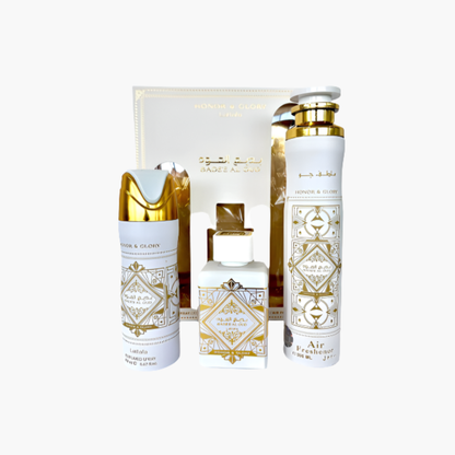 Lattafa Bade'e Al Oud Honor & Glory Unisex 3PC Gift Set EDP Spray 3.4 oz