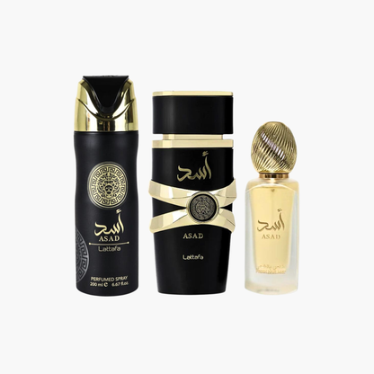 Lattafa Asad 3 pcs Gift Set with EDP  Spary 3.0 oz