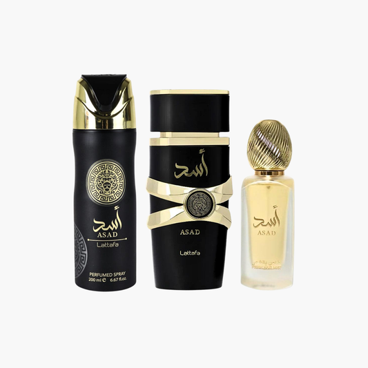 Lattafa Asad 3 pcs Gift Set with EDP  Spary 3.0 oz